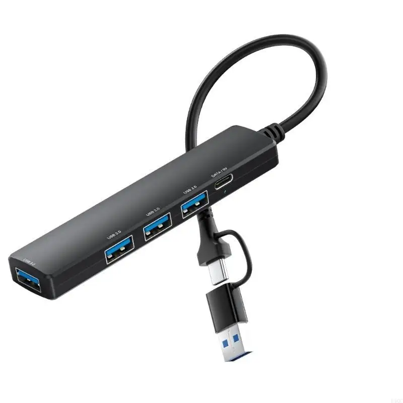 

USB C+USB HUB 5 Адаптер порта для 5 в 1 USB C/USB Hub Dongle 3XUSB2.0+1XUSB3.0+1xType C Адаптер для клавиатур ноутбуков D5QC