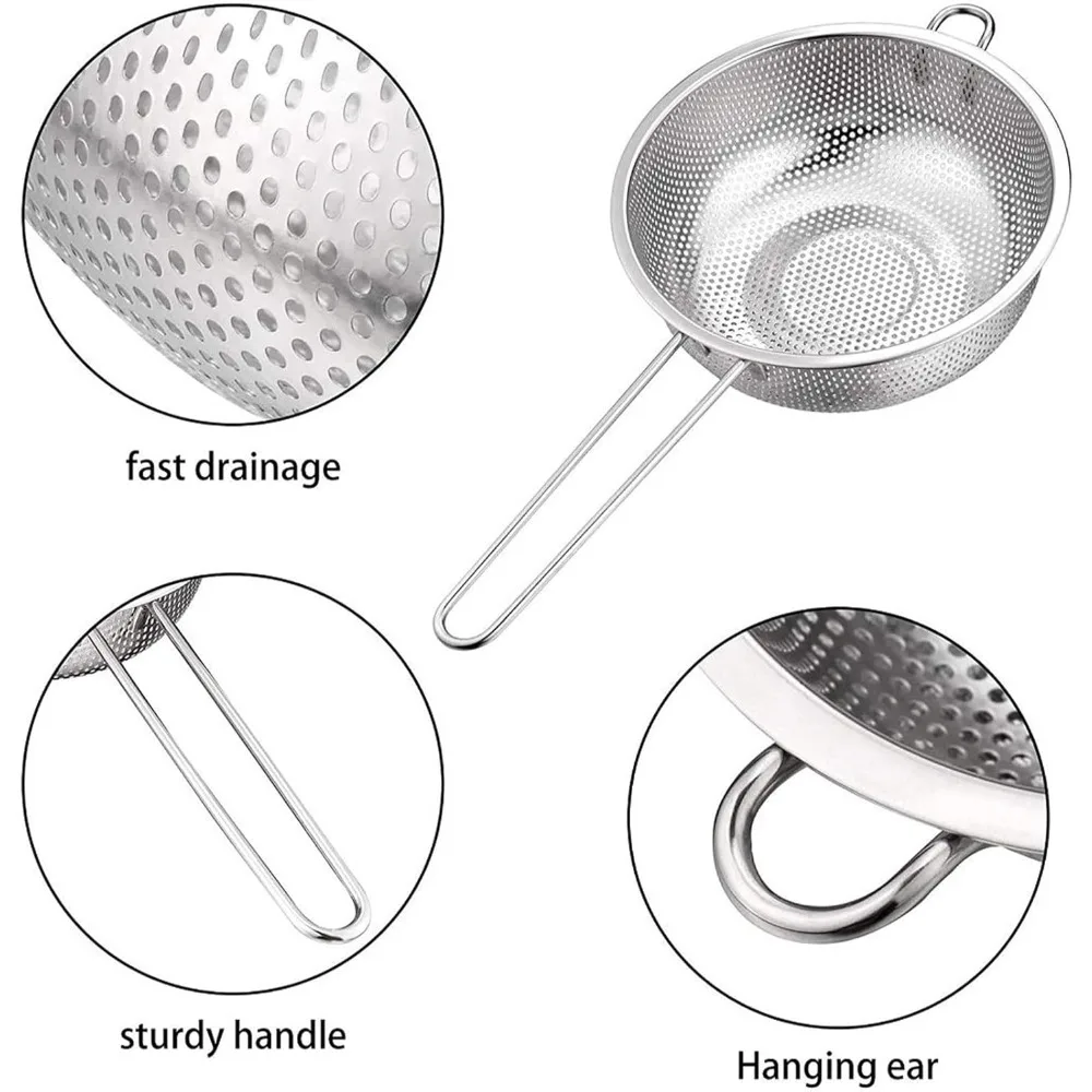 Wielofunkcyjne durszlaki ze stali nierdzewnej Łatwość użytkowania i wydajność do efektywnego przelania i ociekania w kuchni
