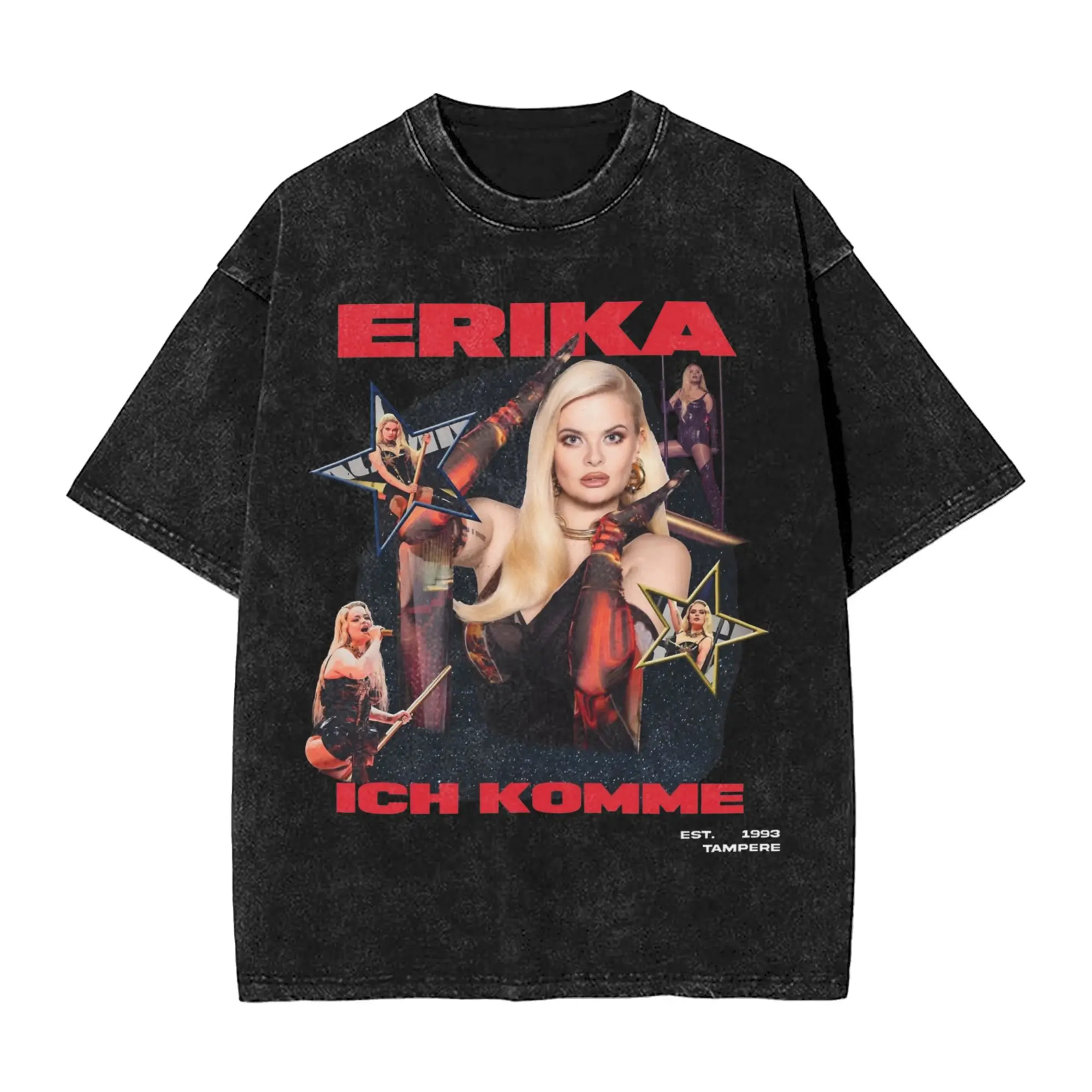 الرجال إريكا فيكمان يوروفيجن فنلندا Ich Komme تي شيرت ملابس الصيف Y2K متعة س الرقبة موضة نمط تي شيرت رائجة البيع