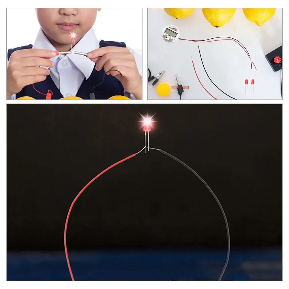 DIY Fruit Battery Experiment Kit 2 Sets Science Toy Students Potato Clock Maker Educational Geography Teaching Aid School Lab