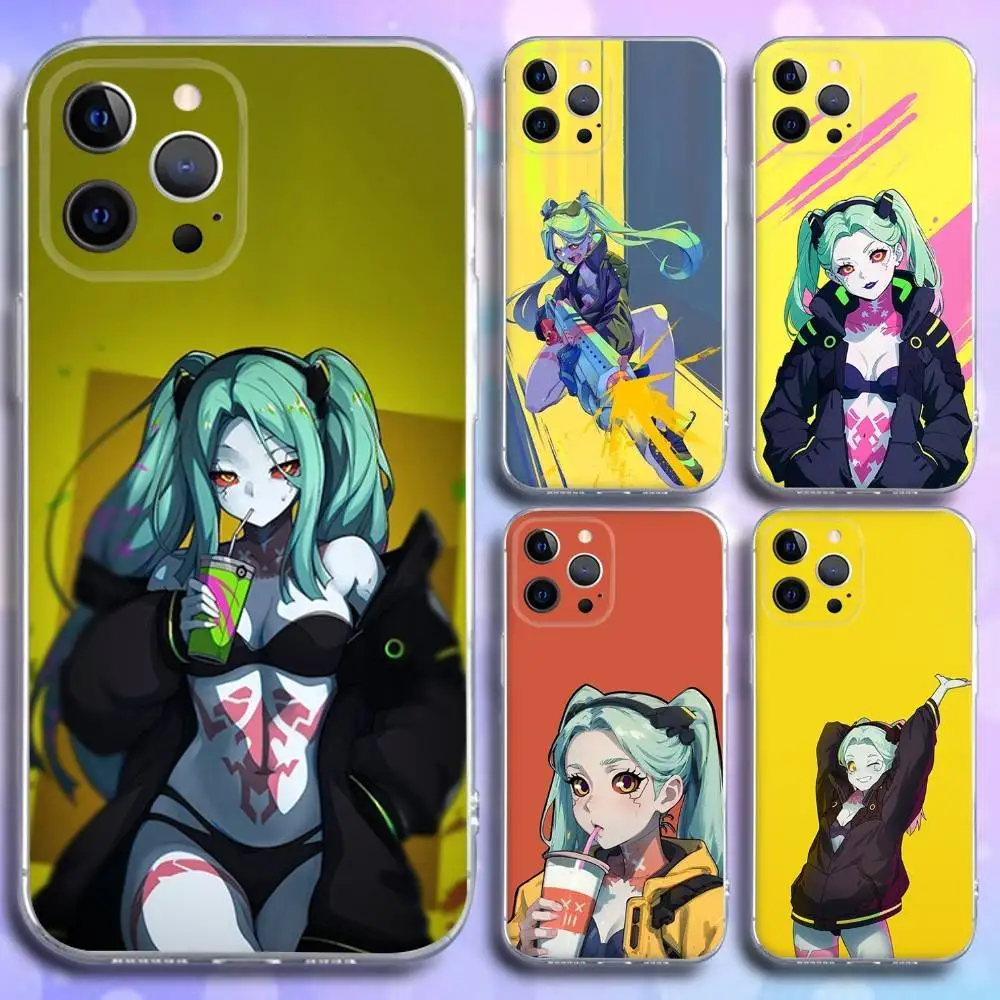 

C-Cyberpunk Anime Rebecca Phone Case For iPhone 16e,16,15,14,13,12,11 Plus,Pro,Max,XR,XS,X,Plus,SE,Mini Transparent Soft Cover