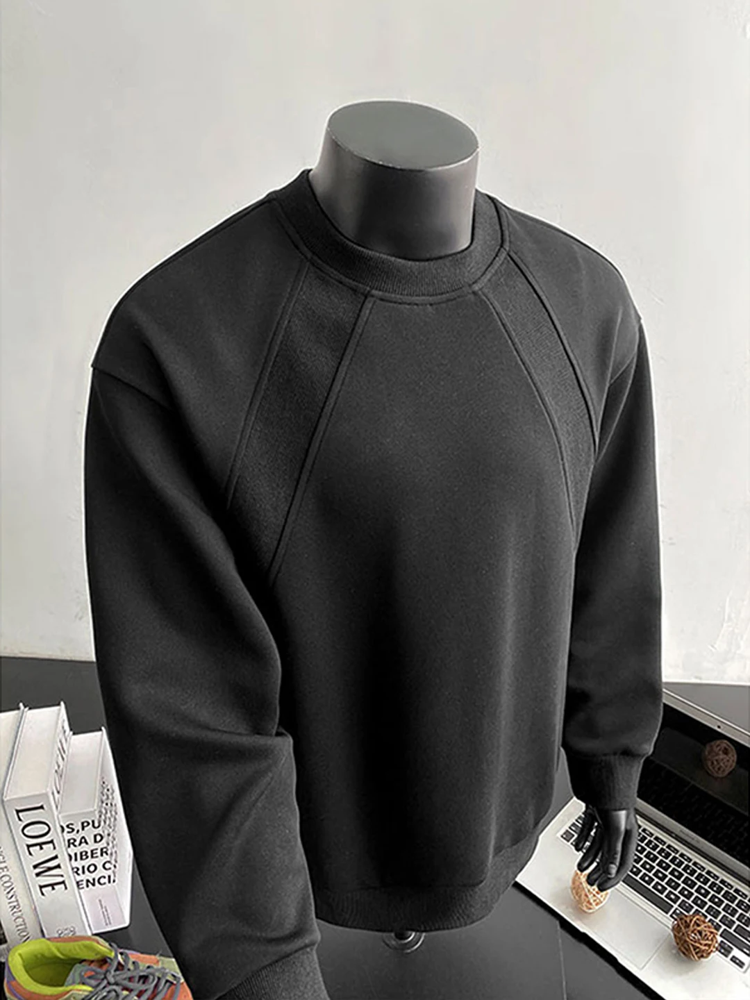 

Мужская футболка American High Street Deconstructed Boxy oulder Long Sve Fitn, модная мужская футболка с базовым слоем на осень