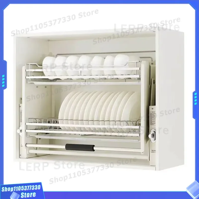 Stainless Steel Kitchen Cabinet Pull Out Storage Basket Double Layer Drawer Organizer Wire Rack for Pantry Spice Food