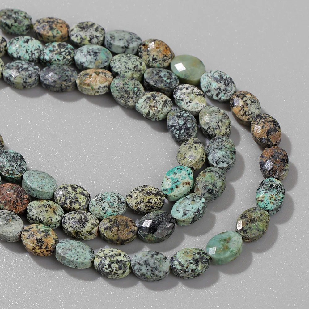 6X8MM Natural Oval Shape Stone Bead Faceted Agat Lapis Lazuli Jasper Loose Spacer Beads For Jewelry Making DIY Bracelet Necklace