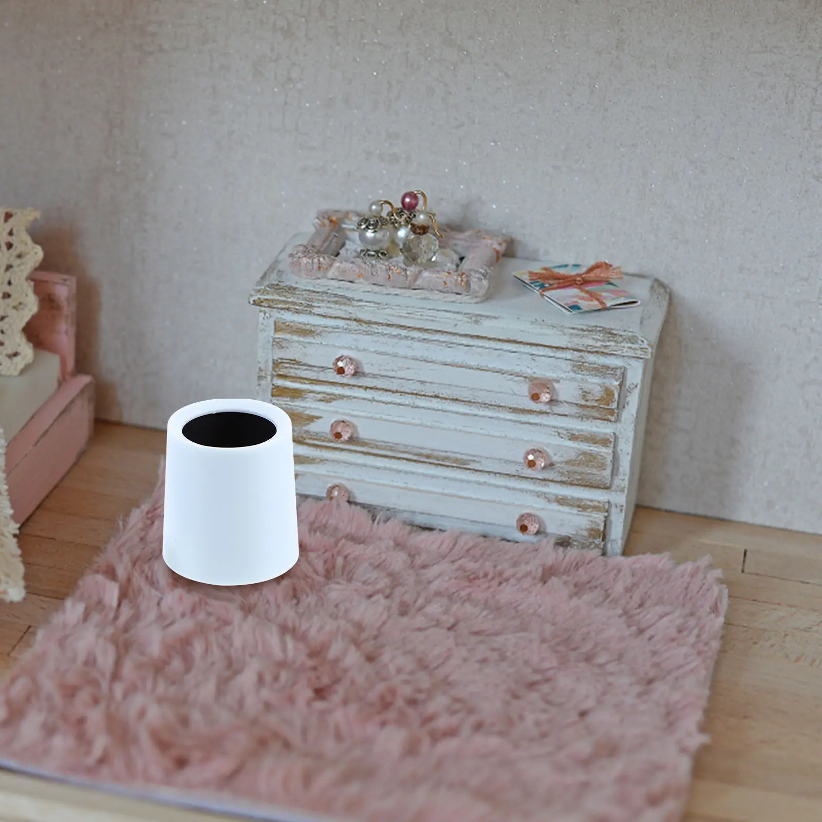 

2Pcs Mini Waste Bin Plastic Miniature Trash Cans Small House Garbage Can Decoration Sand Table Layout Accessories