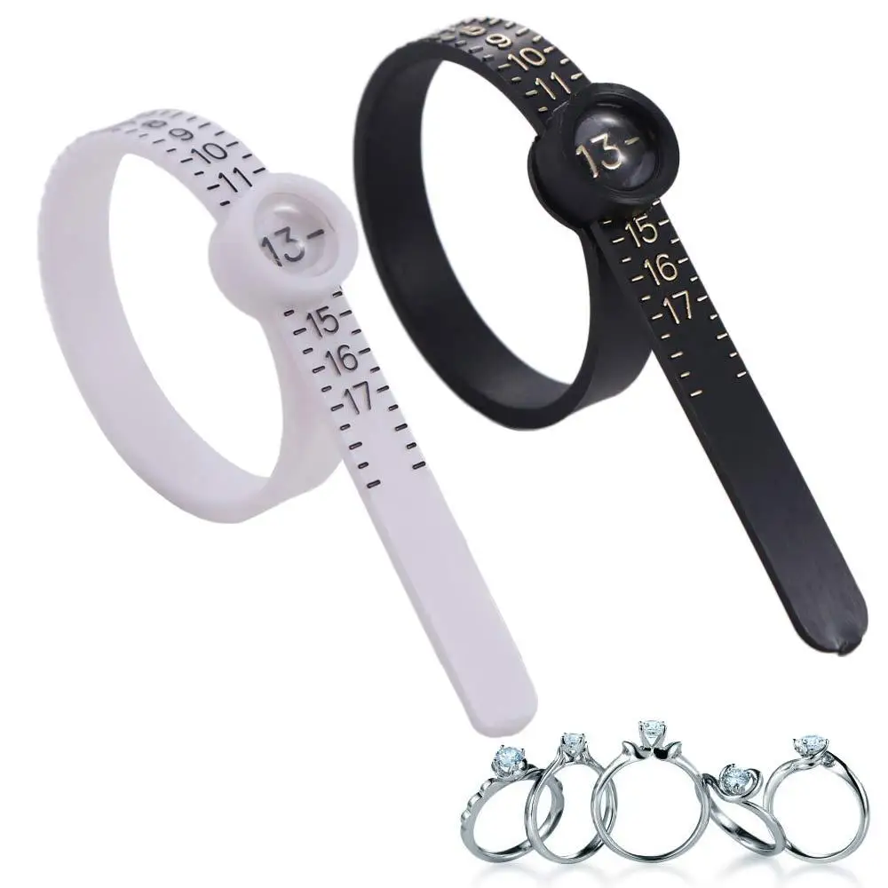 Finger Size Tester Ring Measurer With Magnifier UK/US/EU Size Ring Sizer Finger Gauge Measurement Belt Finger Size Coil
