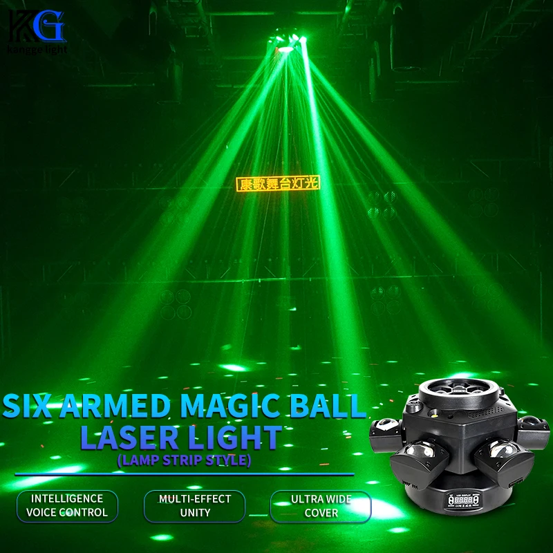 RGBW 120 Вт Dj Led Bee Eye Moving Head Laser Light Party 6 Head Magic Ball Laser Beam Light DMX Remote Stage Strobe Effect для бара