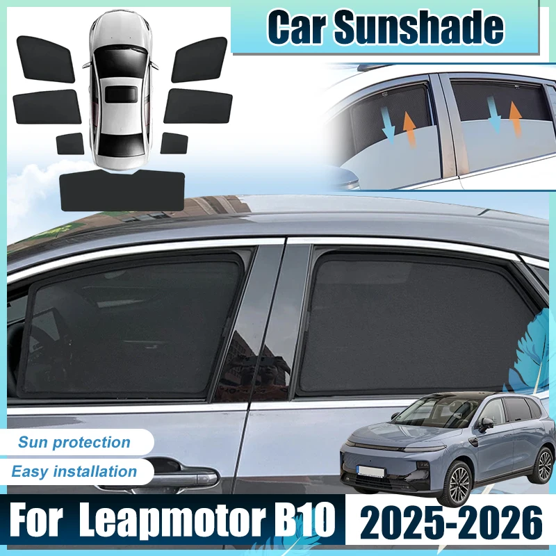 

For Leapmotor B10 Accessorios 2025 2026 Car Front Rear Window Mesh SunShades Covers Anti UV Visors Heat light Shield Sun Baffle
