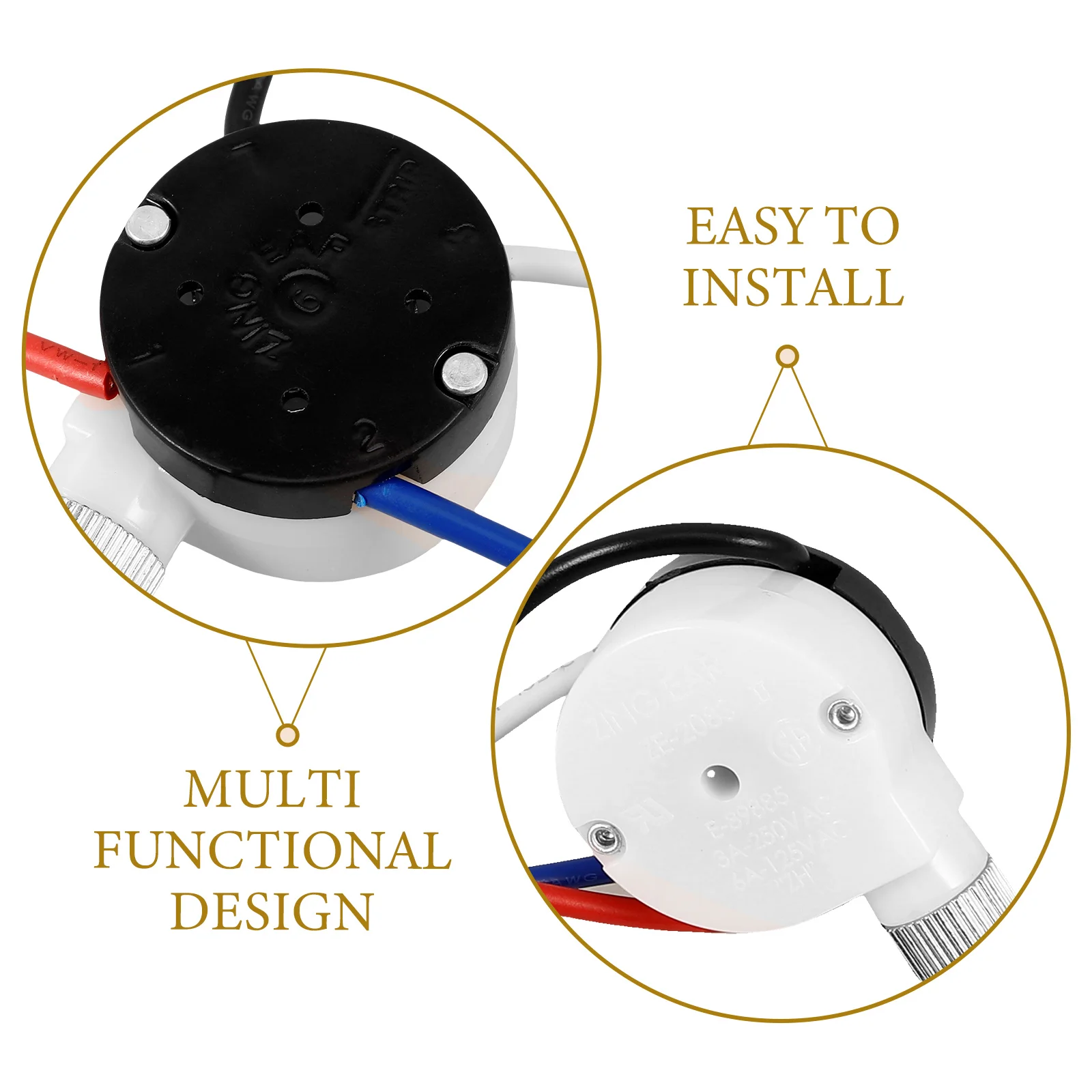 

Ceiling Switch 3-Speed 4-Wire Pull Chain Replacement Silver -208S Preinstalled Easy Control Lighting Accessories