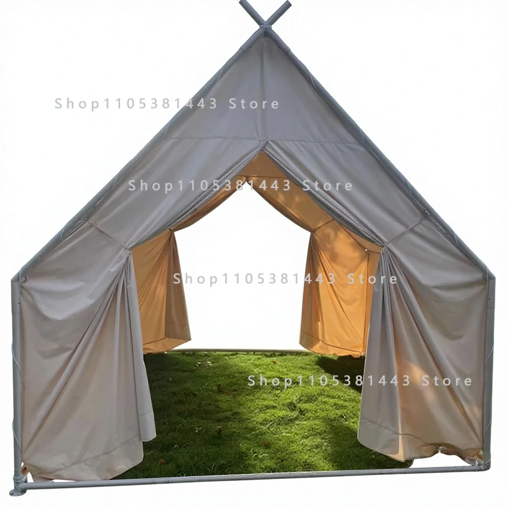Red triangle iron house outdoor camping hotel tent, used for scenic dining hot pot
