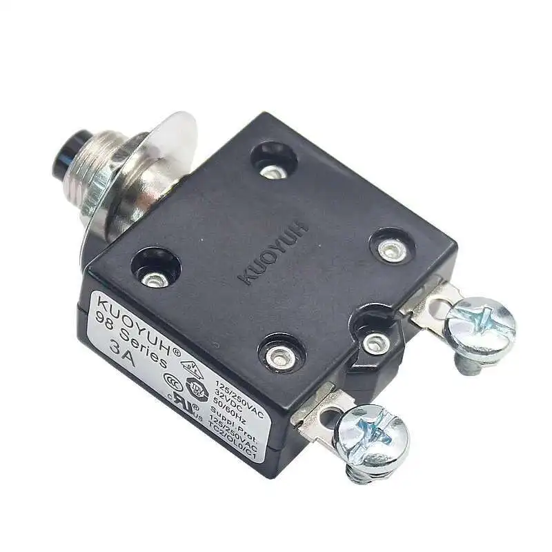 

KUOYUH 98 3A Circuit Breakers Push Button Switch Of Micro Thermal Protector With Screw PIN