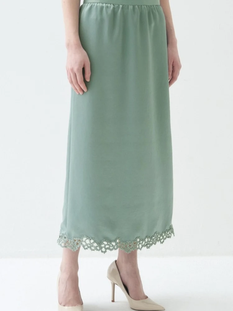 

Elegant Korean Style Summer New Arrival Light Weight Breathable Slimming Straight Cut Half Body Skirt for Women City Commute