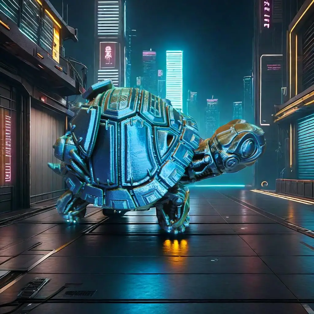 Retractable Cyberpunk Mech Turtle - 3D Printed Articulated Model, Unique Gift and Collectible home decor