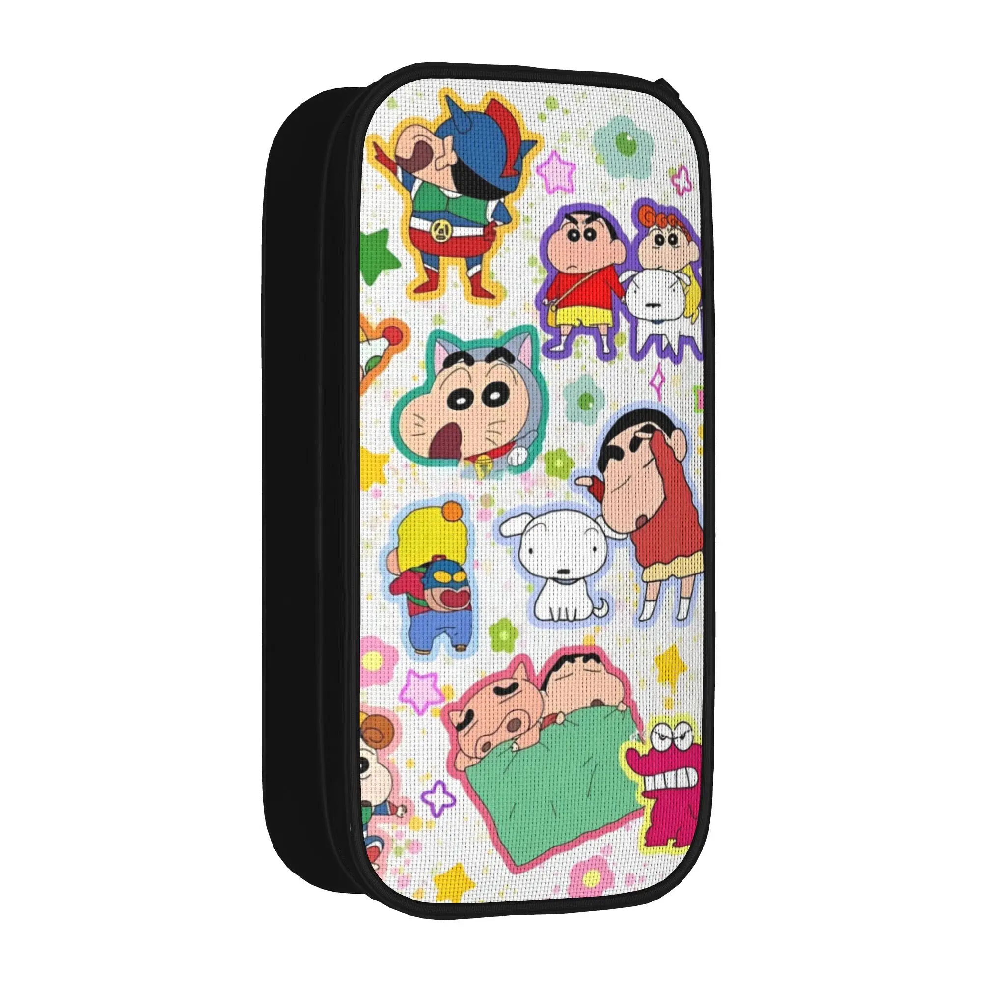 Crayon Shin-chan Federmäppchen, Cartoon-Manga-Comedy-Stiftetui für Schüler, großes Fassungsvermögen, Schulbedarf, Kosmetik-Federmäppchen