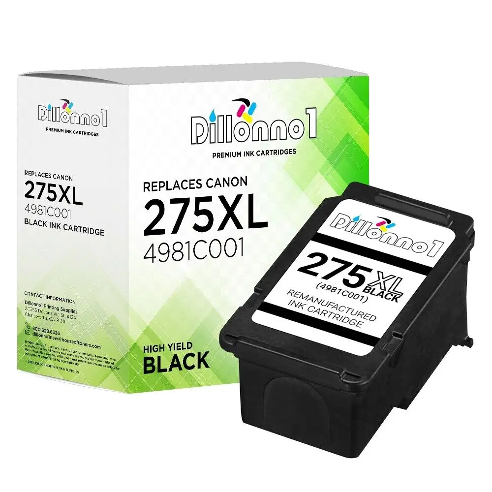 Remanufactured Canon PG-275XL Black for PIXMA TS3520 TS3522 - SHOW INK LEVEL