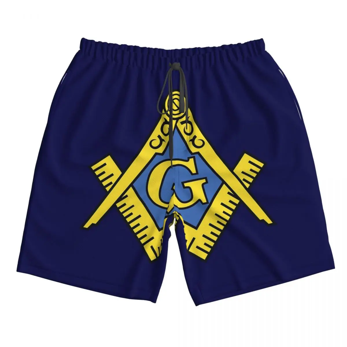 Freemason Classic Square And Compass Masonic Trunks Beach Board Shorts Casual Quick Dry Swim Summer Men Pants