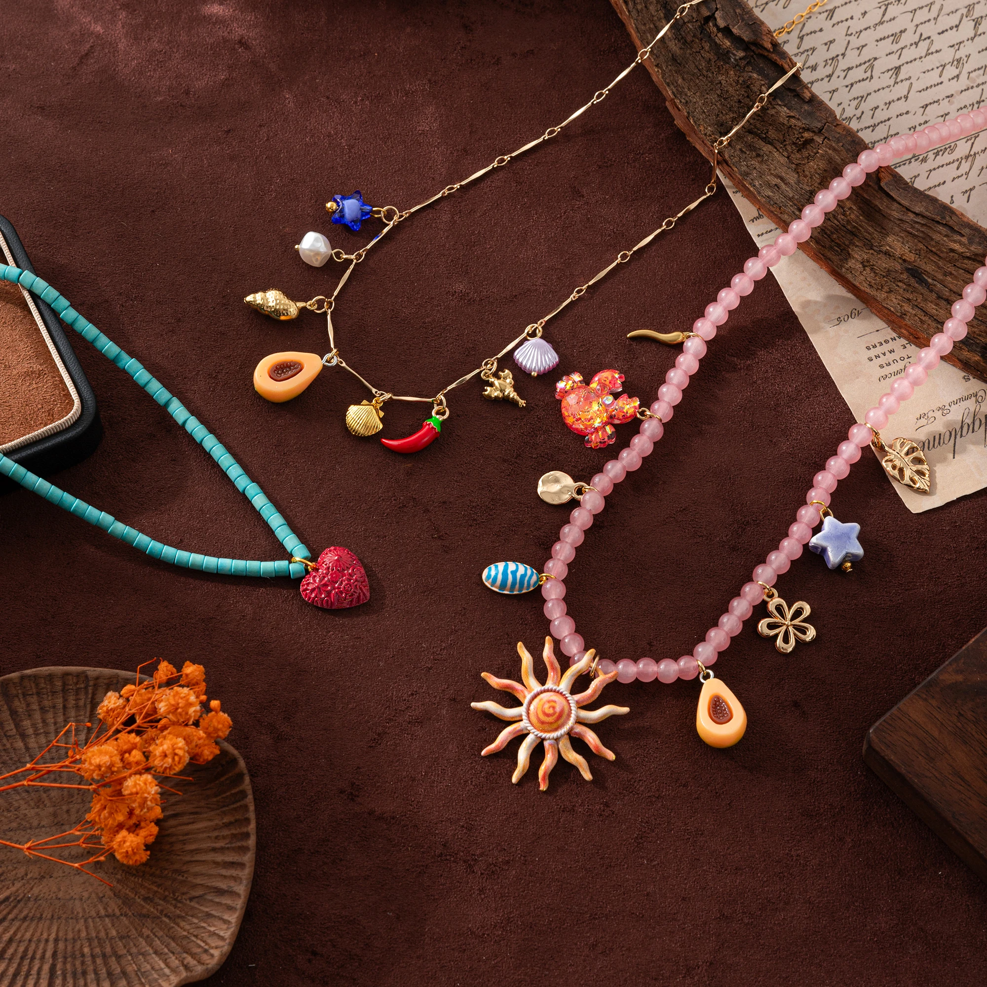 جديد عصري وجه الشمس مطرز شل الحب قلادة ضوء القلائد الفاخرة عالية الجودة للنساء