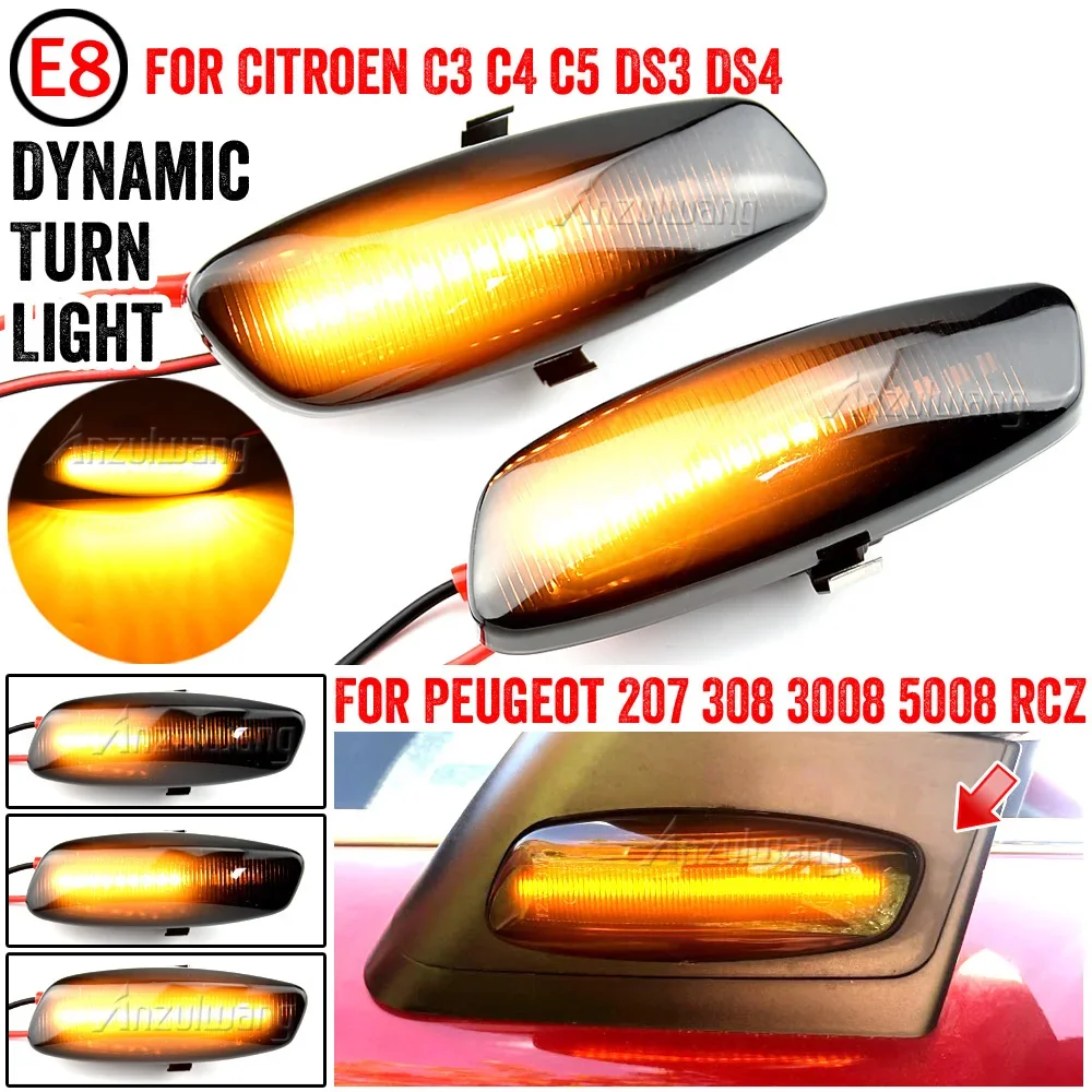 

Dynamic LED Side Marker Light Signal Blinker for Citroen C4 Coupe Picasso C3 C5 X7 DS3 DS4 Peugeot 207 308 3008 5008