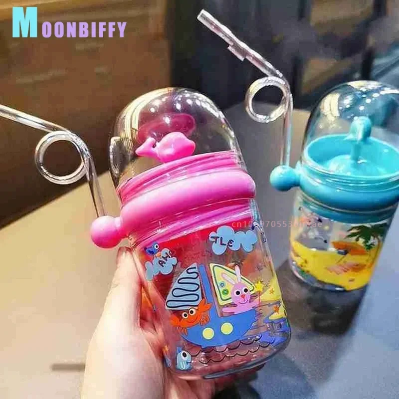 Summer Toddlers Outdoor Mugs Cartoon Whale Kettle Cups Water Bottles Water Spray Cup Straw Cups