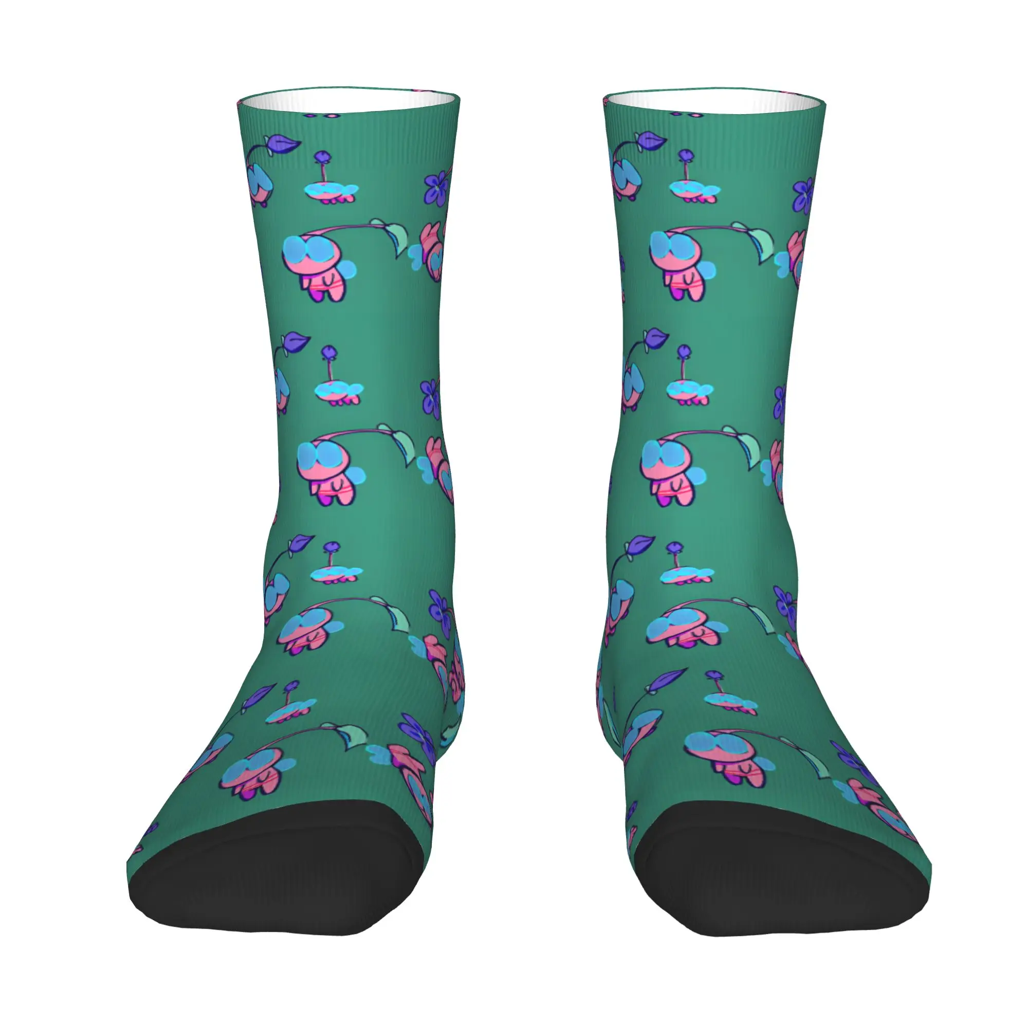 Custom P-Pikmins Anime Cartoon Mens Crew Socks Unisex Funny Video Game Spring Summer Autumn Winter Dress Socks