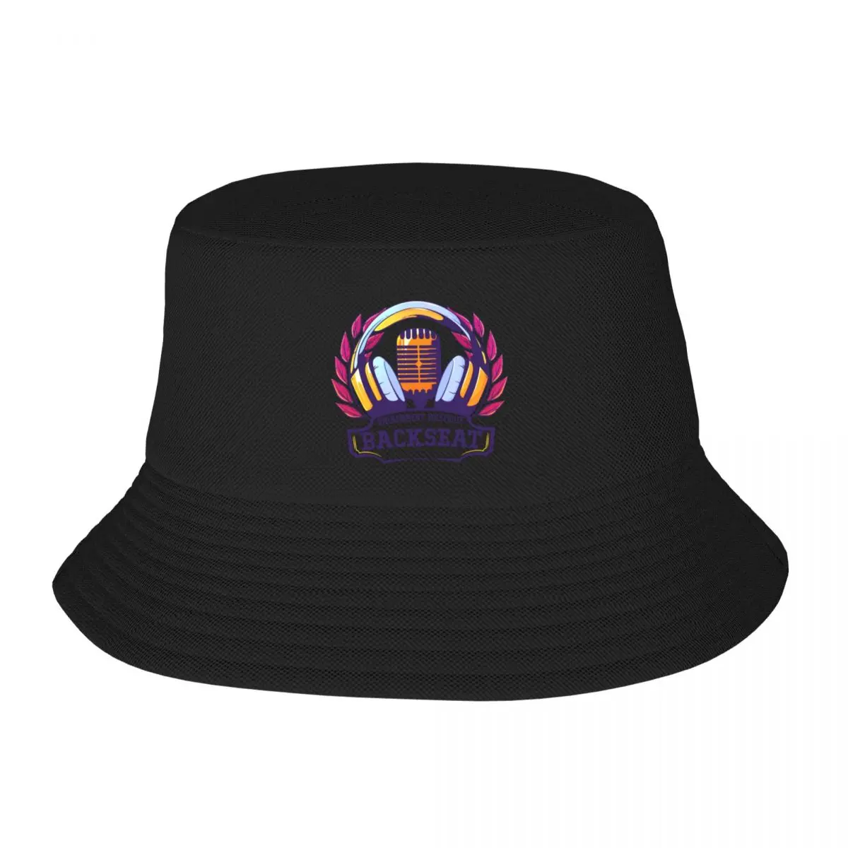 Backseat university - large logo Bucket Hat Fashion Beach Rugby Hat Male Women's