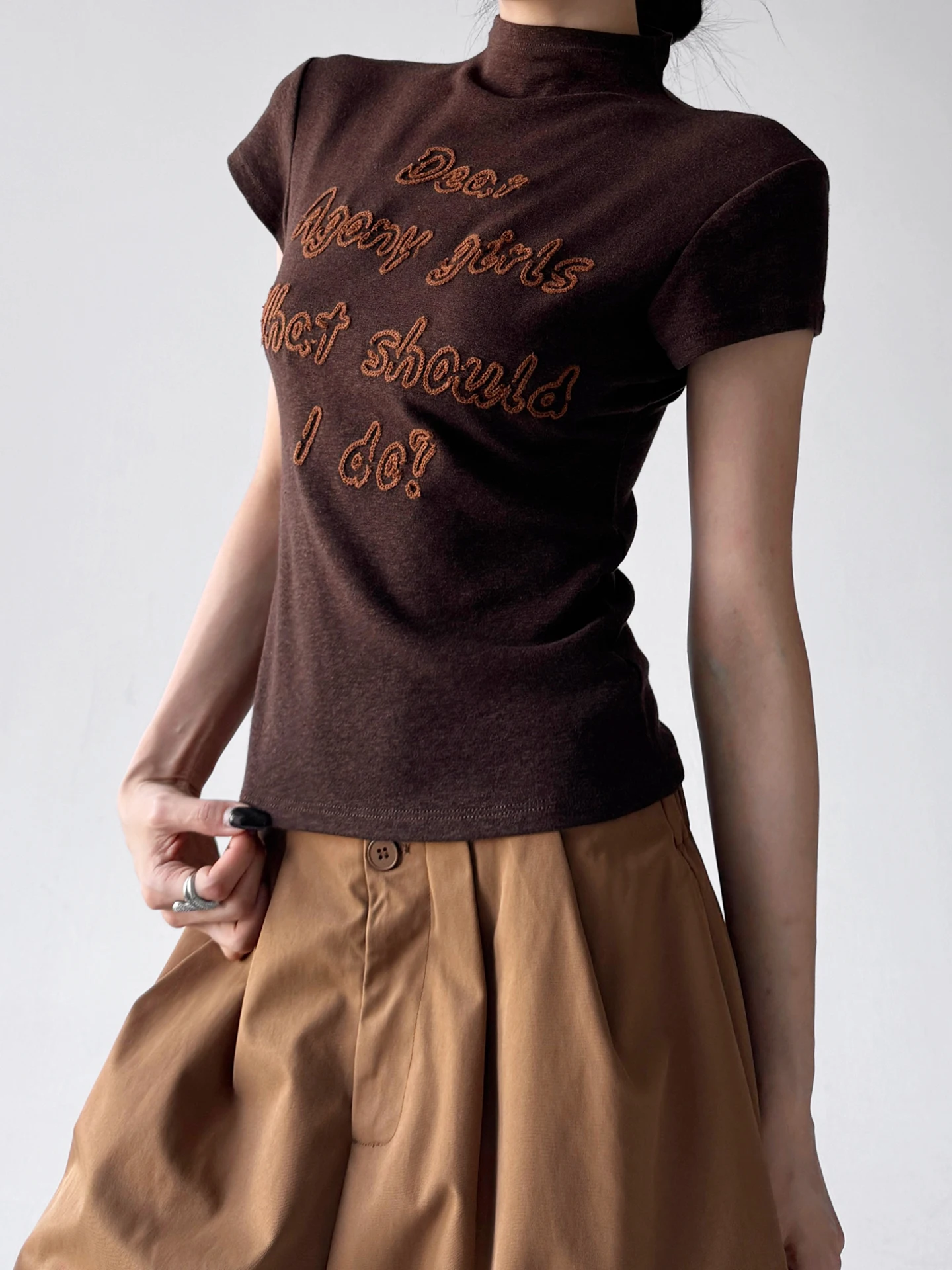 Slim Fit mid Ne ort Sve Camiseta Mujer Faion Casual Sle Capa base versátil irt para desplazamientos y uso diario