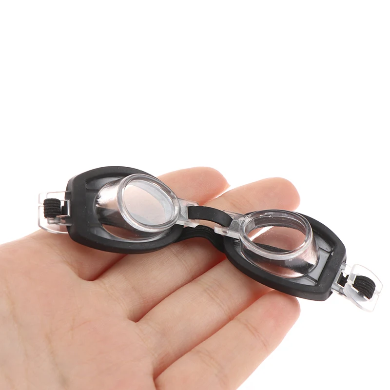 1/6 Mini Doll Swimming Goggles Toy DollHouse Plastic Sports Black Frame Glasses Miniature Diving Eyeglass Dolls Accessories