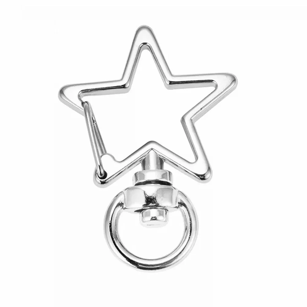 50Pcs Zinc Alloy Five-Pointed Star Keychain Star Shaped Key Chains Exquisite Metal Waist Hanging Key Holder Bag Wallet Pedant