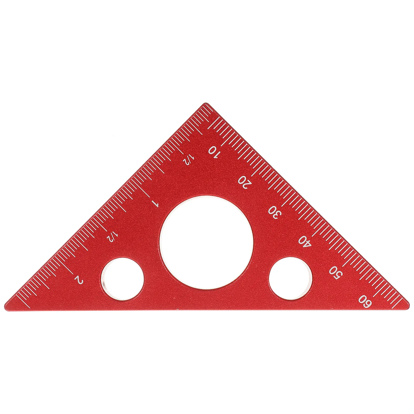 Aluminum Alloy Thickened Woodworking Ruler Red Essential Tool for Diyers Carpenters Artists Metric Inch Angle Carpenter's