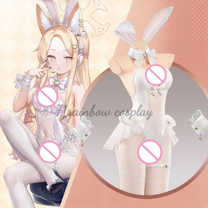 71rainbow Cosplay Blue Archive Yurizono Seia Bunny Cosplay Female Rabbit Outfits Game Jumpsuits Costumes Cosplay