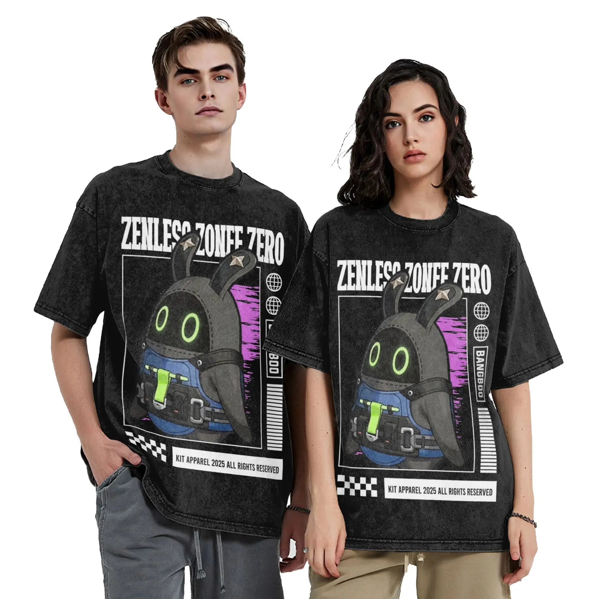 Bangboo Zenless Zone Zero Washed T Shirt Streetwear Hip Hop Novelty T-Shirt  Tee Shirt Men Women 100% Cotton Oversize Summer