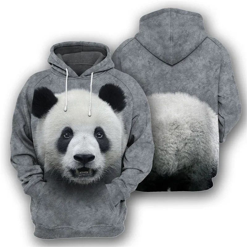 Animal 3D printed panda bear Hoodie for men hot sale long sleeve pullover sweatshirts Street hooded coat male kids clothes