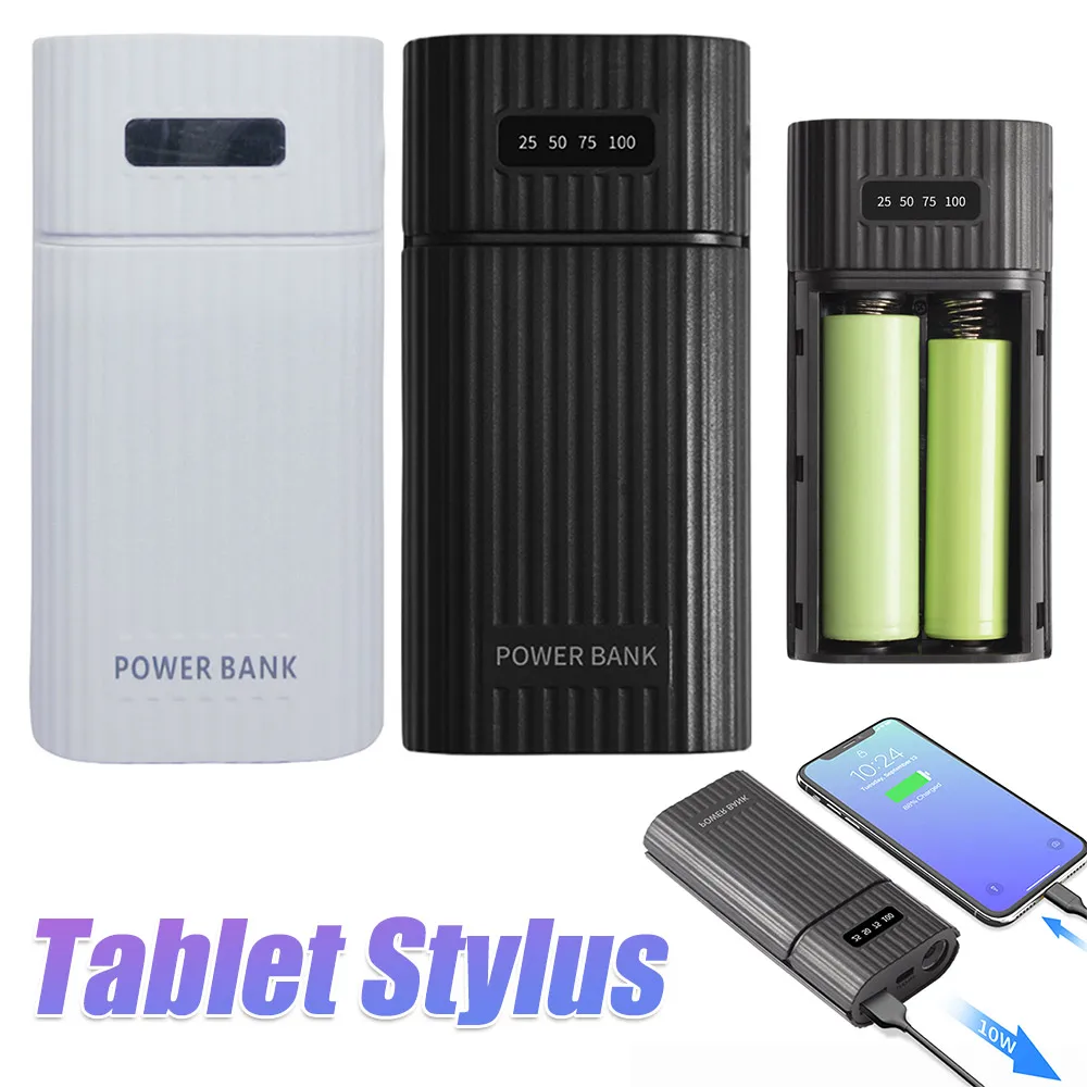 18650/18700/20700/21700 Battery Charger Adapter Plastic Shell Mobile Power Case Kit Quick Charging for iPhone/Android Phones