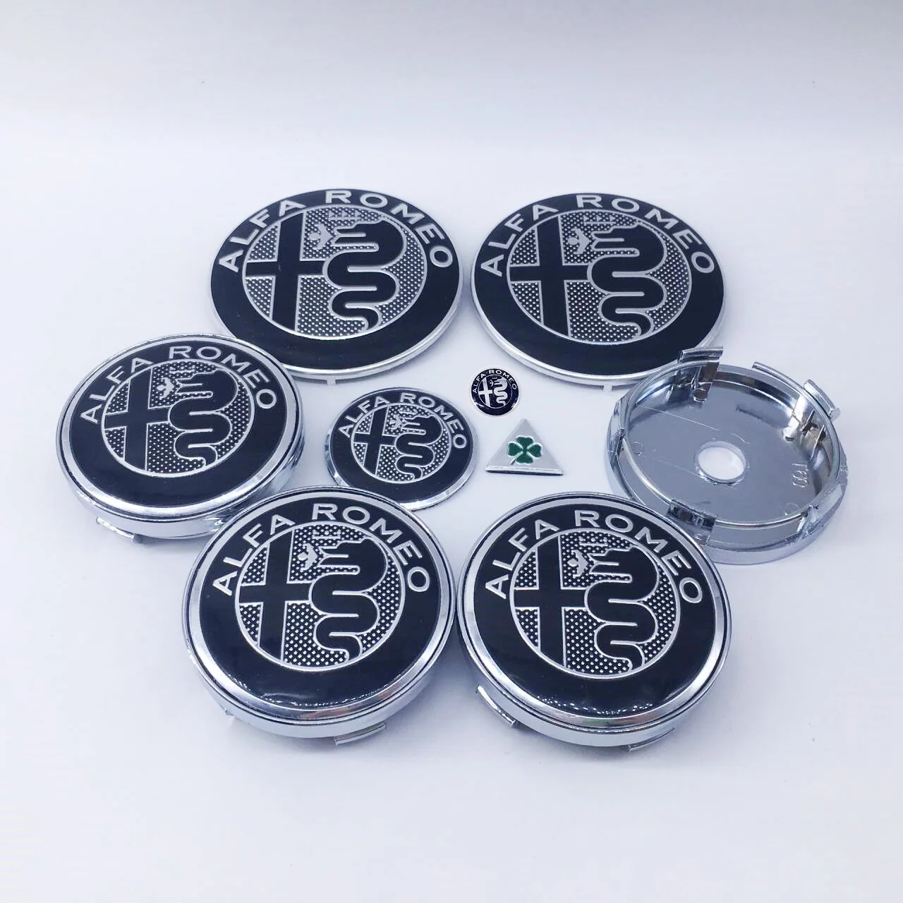 1 Juego de 9 Uds. De pegatinas de 14mm, 15mm, 40mm, 60mm y 74mm para Alfa Romeo GT 159 147 156 166, decoración de tapa de cubo de rueda de modificación