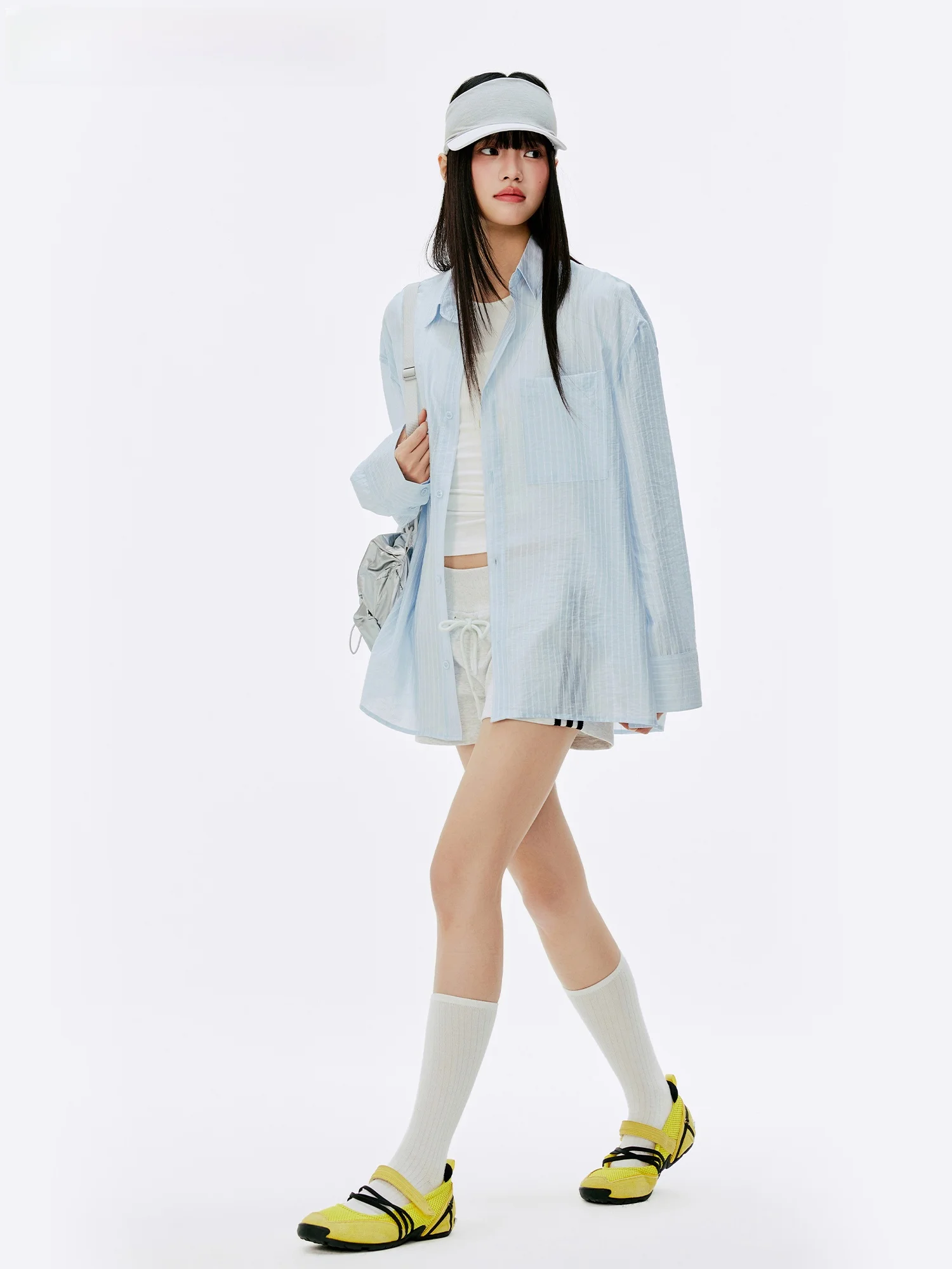 

Женская свободная рубашка Burgenland с длинным рукавом в корейском стиле: повседневная, износостойкая, немнущаяся, комфортная, дышащая, влагоотводящая