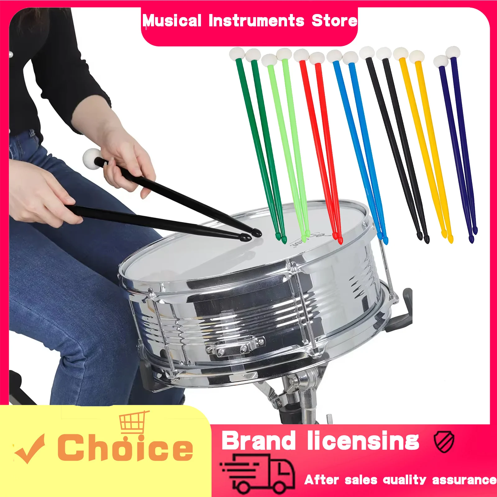 IRIN Trommelstöcke aus Nylon, Bunte Multifunktionale Doppelseitige Trommel-, Timpani- und Beckenhammer, Percussion-Zubehör