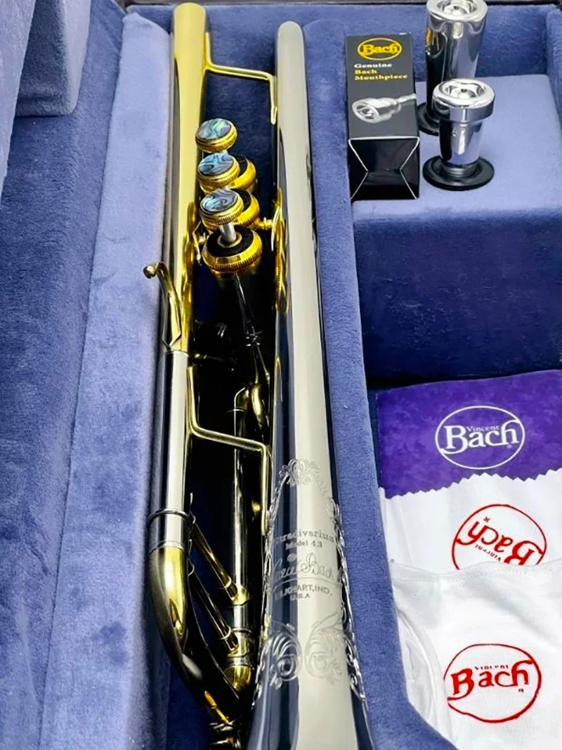 Professional Performance Trumpet Stradivarius 180S-43 Anniversary Silver Gold Key LT180S-43 Trumpet B-Flat Brass Instrument