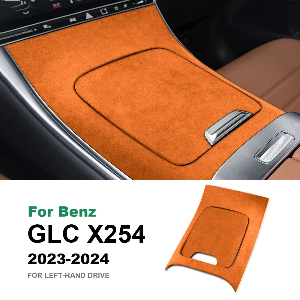 For Mercedes Benz GLC Class X254 SUV 2023 2024 Italian Top Suede Center Console Panel Trim Cover Decor Car Interior Accessories