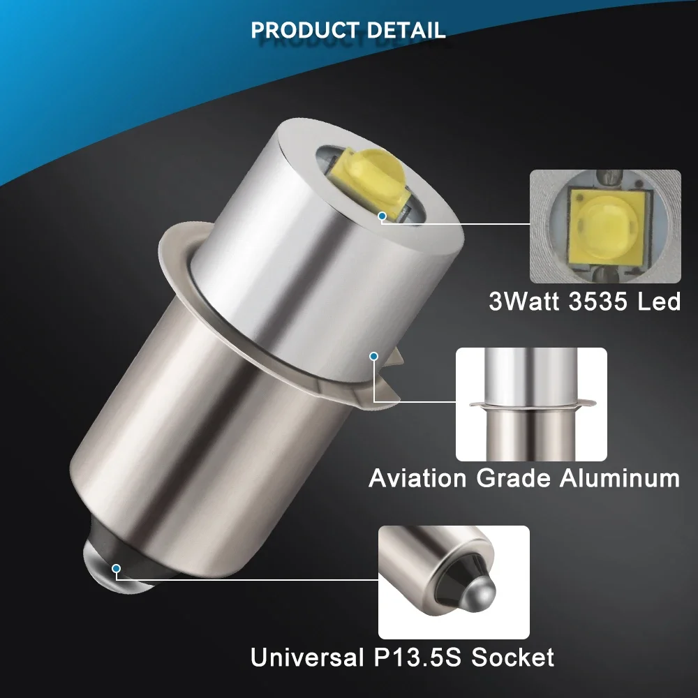 Imagem -02 - Substituição da Lâmpada Lanterna Led Lâmpadas Lanterna 312v 624v 3w dc P13.5s