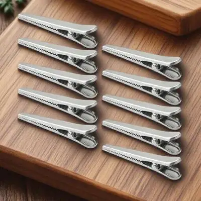 

10Pcs Alligator Food Bag Clips Stainless Steel Strong Spring Seal Clamp Kitchen Snack Freshness Clamp Multi-Purpose Storage