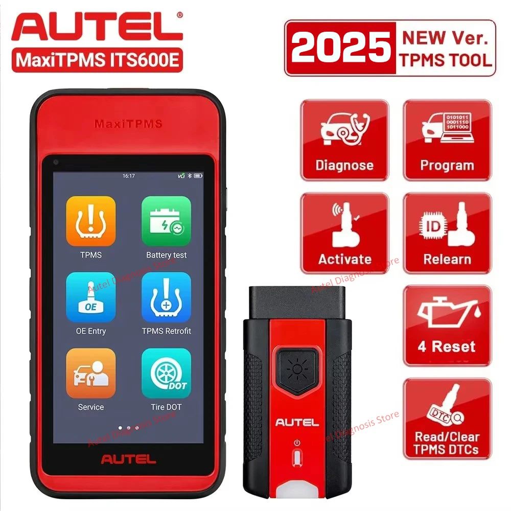 Autel MaxiTPMS ITS600E TPMS Relearn Tools MX-Sensor Programming Scanner OBD2 TPMS Diagnostic Scan Tool Oil Reset, BMS, SAS, EPB