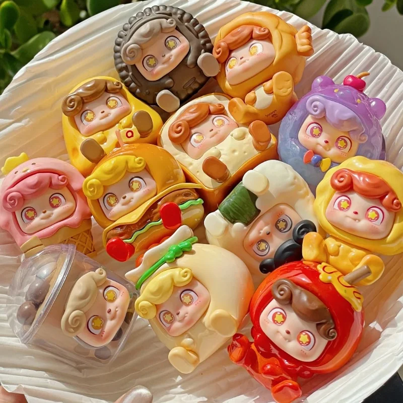 오리지널 Q.Kid Qbao 스트리트 스낵 시리즈 미니 빈 블라인드 박스 컬렉션 데스크탑 장식품 미스터리 박스 귀여운 액션 피규어 장난감 선물