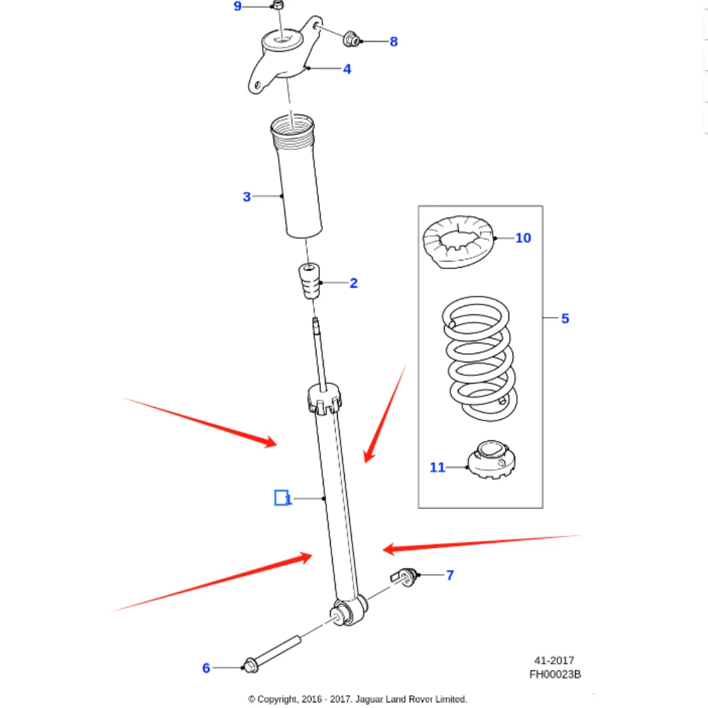 Suitable for Jaguar F-PACE 2016 XJ XE X761 X760 rear shock absorber TN420995 T4N20996