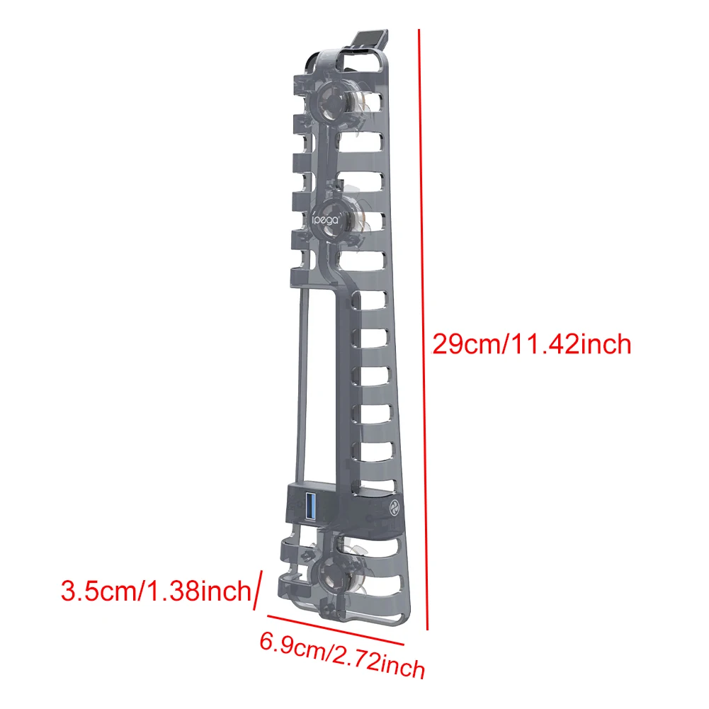 ل PS 5 Pro/PS 5 مروحة تبريد رفيعة مروحة تبريد هادئة مع 3 مراوح USB 3.0 مشعاع عمودي مع ضوء LED نظام تبريد فعال