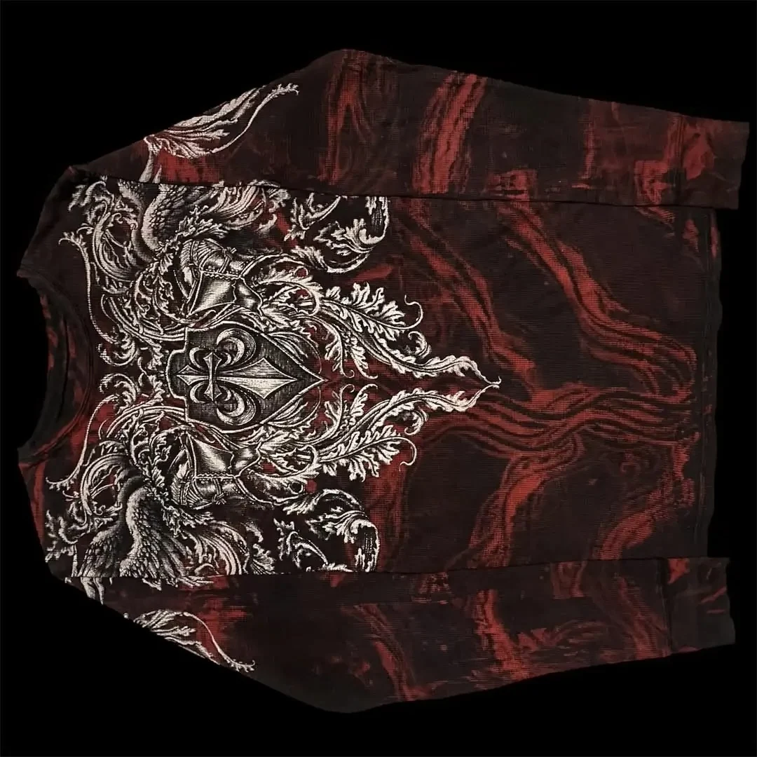 Affliction NewCamiseta de manga larga Hip Hop cuello redondo camisa de gran tamaño mujeres Casual gótico cráneo Holy Writ carta Tops ropa de calle