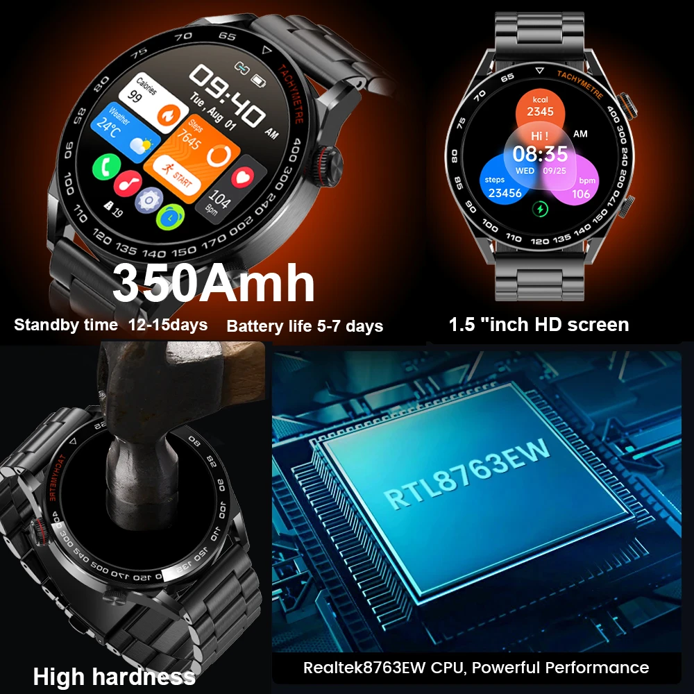 2023 NEW Smart Watch Men AMOLED 1.46-inch HD Screen NFC Heart Rate Bluetooth Call IP68 Waterproof SmartWatch For Huawei Xiaomi