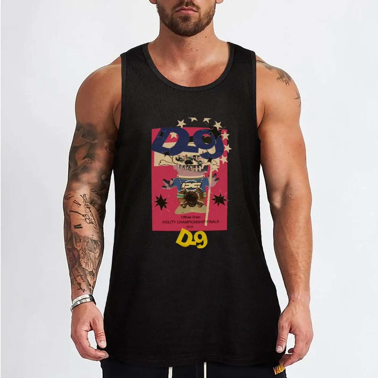 Official Drain AGILITY CHAMPIONSHIP FINALS 2019 Tank Top gym t-shirts cotton t-shirts man