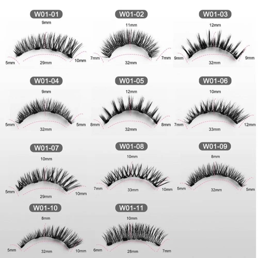 Nuevas pestañas magnéticas sin necesidad de pegamento con aplicador, pestañas postizas reutilizables, aspecto Natural, pestañas postizas esponjosas, herramientas de maquillaje para ojos