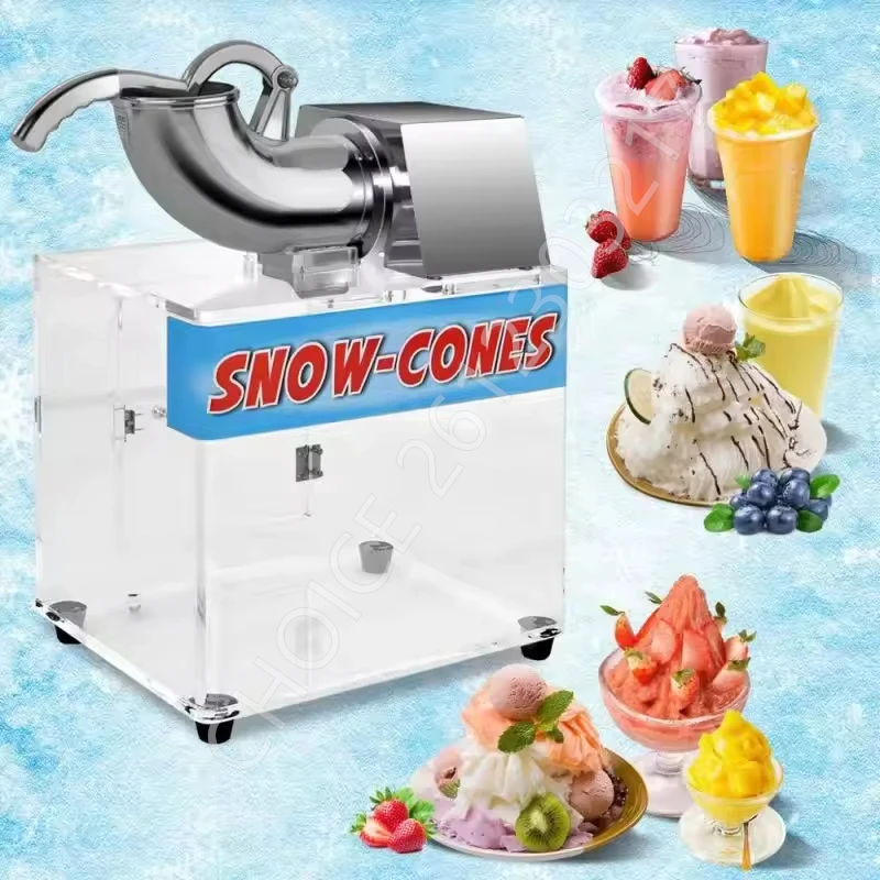 Stainless Steel Electric Ice Shaver Machine With Dual Blades 250w Ice Crusher Snow Cone Maker Machine Commercial Ice Crusher