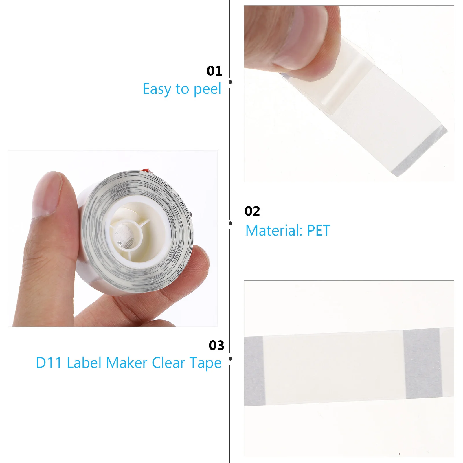 

1 Roll Clear Transparent Label Printer Tape Self-Adhesive Sticker for Home Office School Notes Label Maker Tape